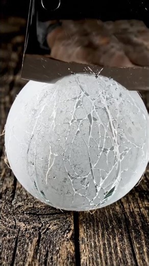 Slicing a Glass Coconut filled with PEARLS! 🥥⚪ Loop Lab