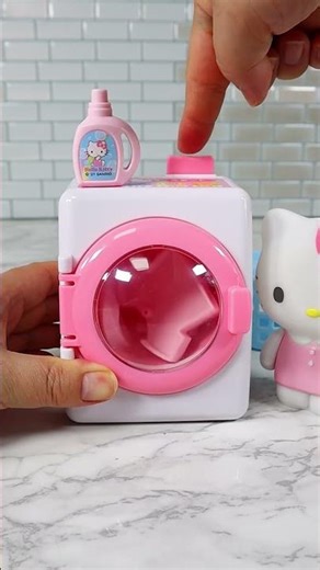 Toy ASMR Hello Kitty Laundry Washing Machine Satisfying with Unboxing & Review Toys