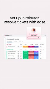 23K views | Deliver exceptional support at scale with monday service. Let AI sort, assign, and resolve requests - freeing your team to focus on driving impact. Experience: ✅ No-code AI automation ✅ Service performance analytics ✅ Seamless cross-team workflows ✅ Easy setup and full flexibility | monday.com | Facebook