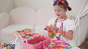 Orian Pop Beads Jewelry Making Kit for Girls, 550+ Piece Set, Pop Beads for Girls Ages 3 and Up, Fun and Colorful Snap Beads, Bracelet Making Kit, Necklaces and Rings. Great Colorful Unicorn Gift Bag