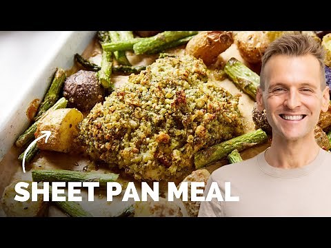 Sheet Pan Herb Crusted Baked Halibut