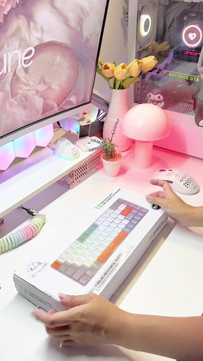 My Super Cute Lilac Keyboard from @Temu 💜