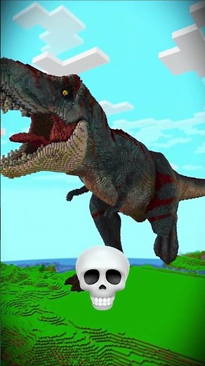 T-Rex Dinosaur Build Battle Challenge 💀 #shorts #minecraft #minecraftbuilding