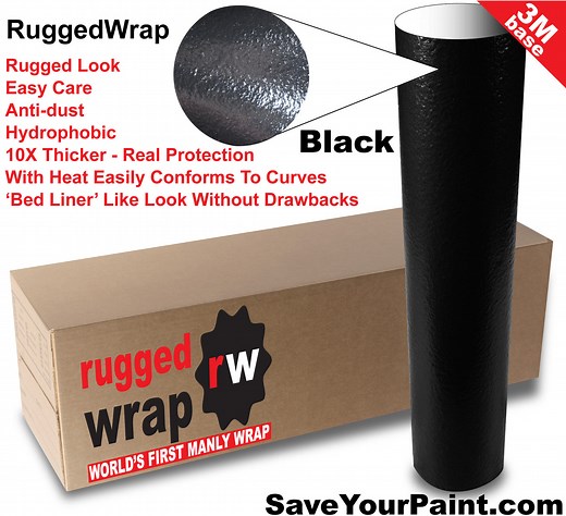 RuggedWrap Tough Protection Vinyl Wrap - Motorcycle - Offroad - Truck - Jeep - Trackday Wrap Like Bed Liner