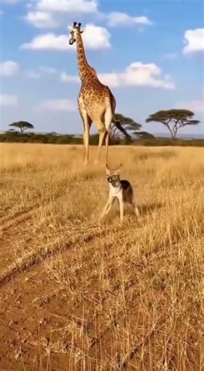 Giraffe's Incredible Power: A Savanna Surprise! #Nature #Wildlife #Giraffe #Epic