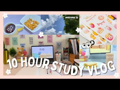 10 Hour Study Vlog📚⏳|කොහෙන්ද මේ cute stationeries 🤔🫣|Cute Stationery Unpacking 🍉🍓🥹