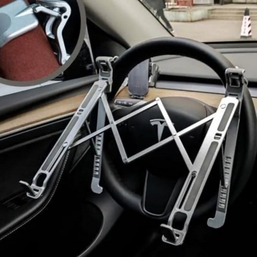 Car Laptop Mount Steering Wheel Tray Holder, Height Adjustable Car Desk for Laptop 💞💞
