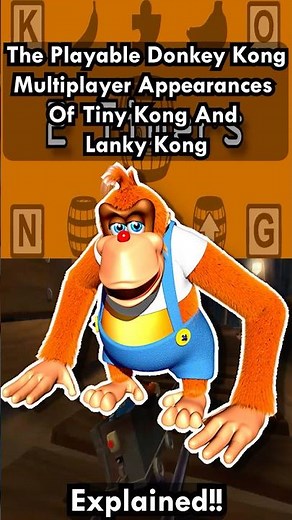 The Playable Donkey Kong Spinoff Appearances Of Tiny and Lanky Kong Explained!!
