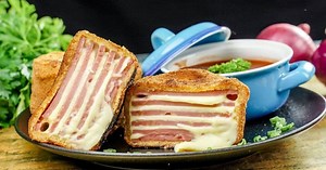 Easy Fried Ham and Cheese Cutlet