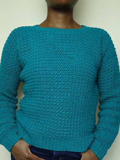 Easy One Row Repeat Moss Stitch Sweater Tutorial
