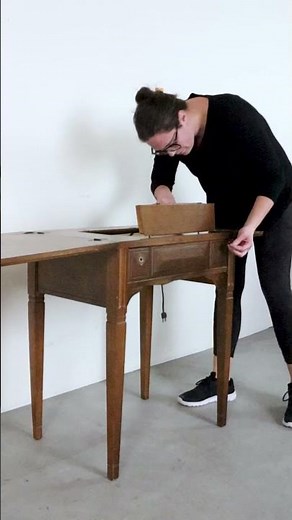 Thrifted Sewing Table Makeover In Pink