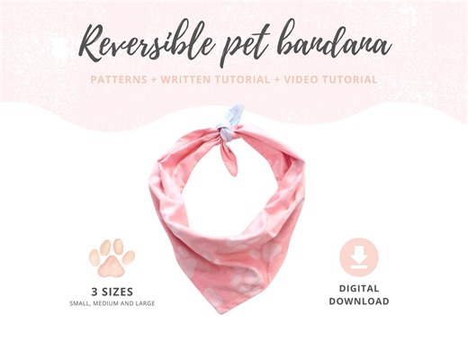 Dog Bandana PATTERN PDF | Dog Accessories | Pet Gift | Reversible Bandana DIY | Small, Medium and Large | Bandana Patterns - Etsy