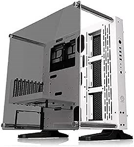 Thermaltake Core P3 ATX Tempered Glass Gaming Computer Case Chassis, Open Frame Panoramic Viewing, White Edition, CA-1G4-00M6WN-05,Snow