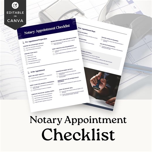 Notary Loan Signing Checklist, Printable Notary Forms, Signing Agent Appointment Checklist, Digital Mobile Notary Public List - NT001 - Etsy