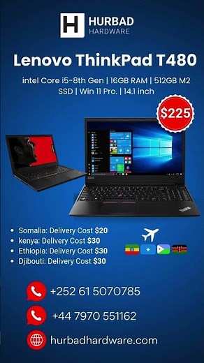 Lenovo ThinkPad T480 | intel Core i5-8th Gen | 16GB RAM | 512GB M2 SSD | Win 11 Pro.