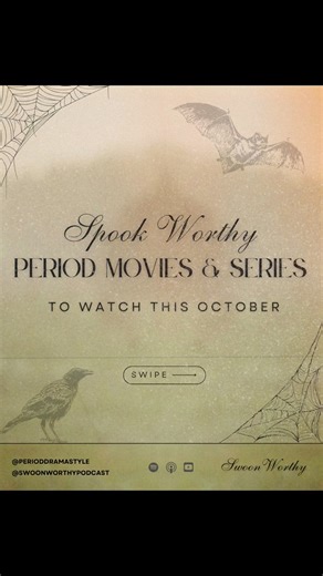 Who plans to watch something spooky this weekend? Here’s a list of period movies, series and miniseries that are perfectly chilling for October 🎃👻 I also included my favorite eerie classic films. ~~~ Helpful hint: go to justwatch.com or IMDb to find out where to stream or rent 💫 ~~~ Comment below with your favorites! . . . .⁣⁣⁣ #perioddrama #perioddramas #costumedrama #vintage #mystery #gothic #victorian #thriller #haunted #halloween #spookyseason #halloweenmovie #halloweenmovies #spookymovie