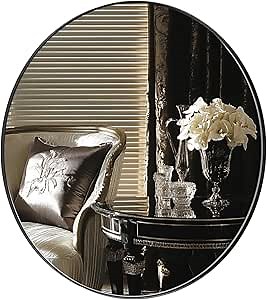 ANDY STAR Round Wall Mirror for Bathroom, 30 Inch Black Circle Mirror Modern Premium Stainless Steel Metal Frame Wall Mounted for Bathroom, Entryway, Vanity, Living Room, Bedroom