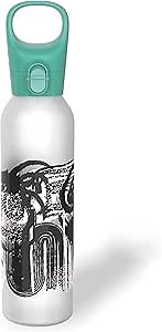 Pyrex 24-Oz Color Changing Glass Water Bottle with Silicone Coating, Leakproof and Textured Glass Reusable Water Bottle with Flip-Top Lid, Eco-Friendly, BPA-Free Silicone Coating, Doodles