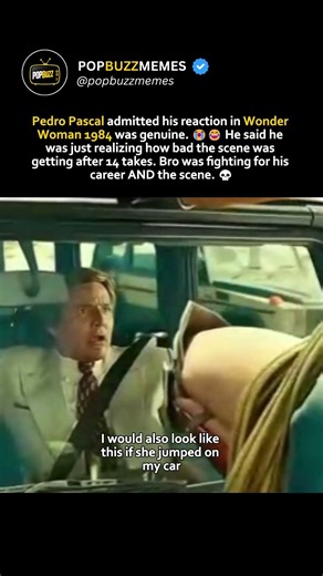 Pedro Pascal admitted his reaction in Wonder Woman 1984 was genuine. #PedroPascal #WonderWoman1984