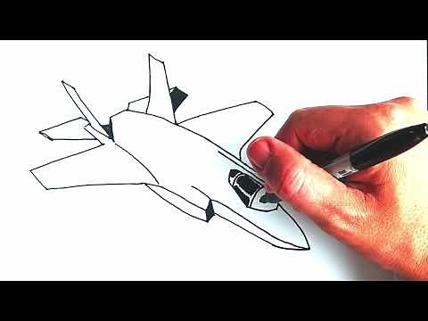 How To Draw a Fighter Jet Airplane - F35