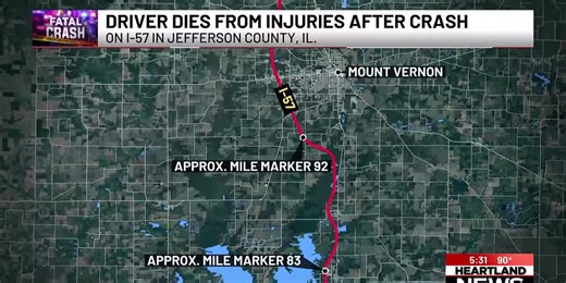 Deadly crash on Interstate 57 in Jefferson County, Illinois