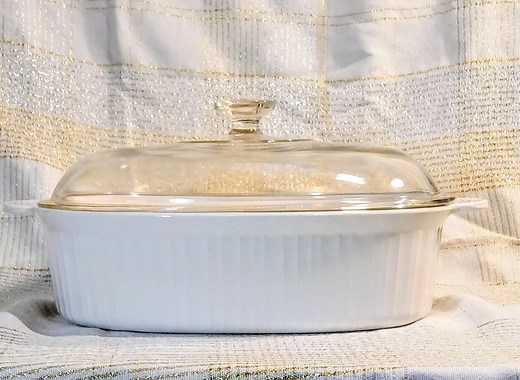 Corningware French White Oval Casserole Dish W/lid - F-14-B - 4 Quart - Etsy