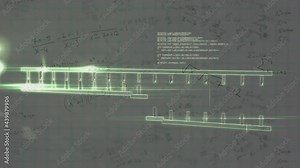 Animation of dna sequencing and medical data processing on grey background