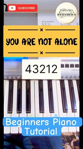 You Are Not Alone Piano Tutorial For Beginners #piano #pianotutorial #shorts