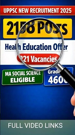 UPPSC Health Education Officer Recruitment 2025 | 2158 Posts | Eligibility, Salary, Exam Pattern