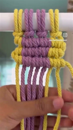 Macrame basic knots - double half hitch knot #macramepattern #macramebasicknot