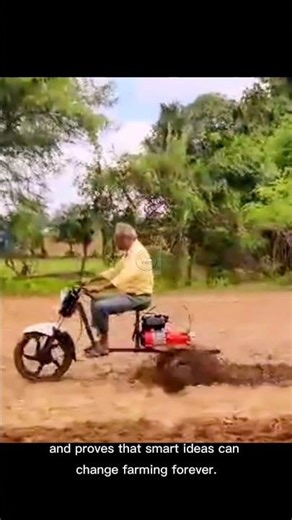 unbelievable! bike turned into a tractor #tractor #machine #agriculture