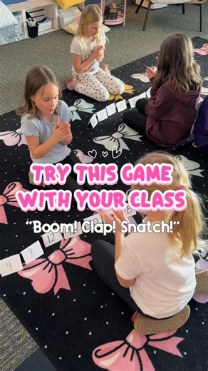 Kayla Dornfeld | Try Boom, Clap, Snatch with your class — a fun review game for any skill! 🎉 ✨ How we play: When I say “Boom,” kids pat their legs. When I... | Instagram