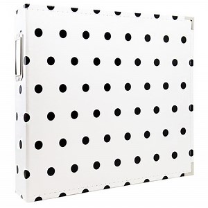 Scrapbook.com - 12x12 Three Ring Album - White with Black Dots