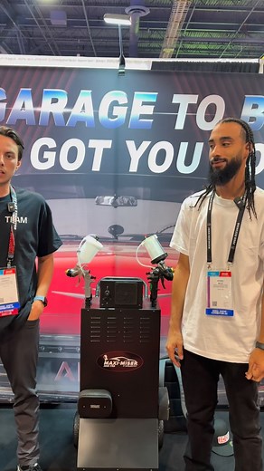 Great seeing @saucy_painter at SEMA 2025! Check him out to see the PRECISION-6 PRO in action for automotive body shop painting. Learn from the best in the biz! | Apollo Sprayers HVLP