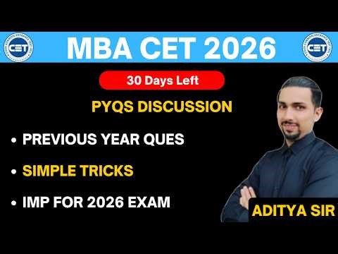 MBA CET PYQs Discussion 2026 | Mba Cet Important Questions 2026