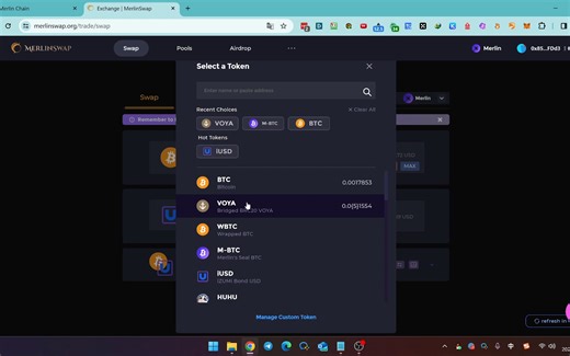 【明牌空投】merlinswap空投交互教程，BTC二层网络梅林swap交互教程