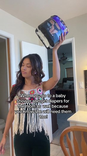Make sure to get her baby diapers too. BTW these diapers actually look pretty good on 😆 #babyshower #pregnant #pregnancy #newmom #newborn #postpartum
