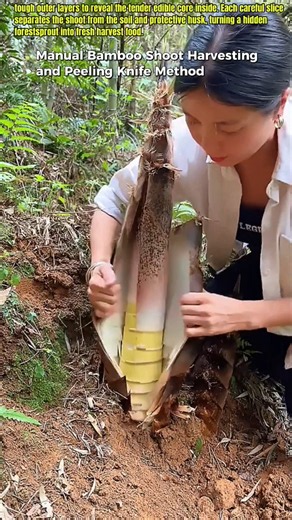 Harvesting a Fresh Bamboo Shoot by Hand #BambooShoots #Foraging #USA