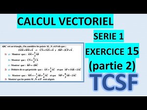 Exercice 15 (partie 2) - Le calcul vectoriel dans le plan - Série 1 - TCS - Maths