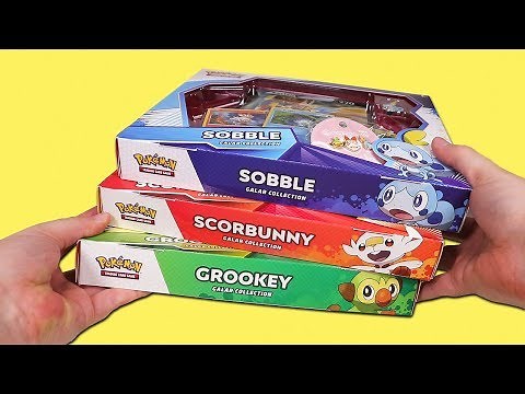 Opening the Sobble, Scorbunny & Grookey Pokemon Galar Collection Boxes!