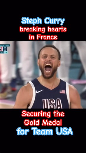 Steph Curry secures Gold Medal for Team USA in 2024 Olympics. Music by Journey (“Sweet & Simple”).