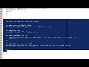 SA-MP Scripting Tutorial 10: File saving using dini (Simple method)