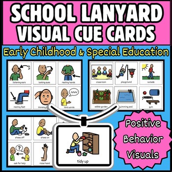 Lanyard Visual Cue Cards for Transitions, Positive Behaviors & Autism Schedules