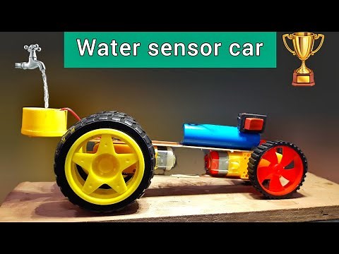 how to make water sensor car / using gear motor / simple sensor project for school students