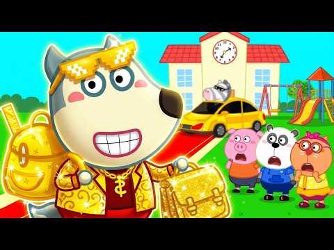 Wolfoo Becomes A RICH STUDENT! 🤑 Rich vs Poor Challenge At School | Wolfoo Playtime Series