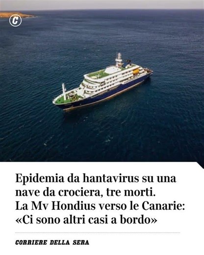 Epidemia da hantavirus su una nave da crociera, tre morti