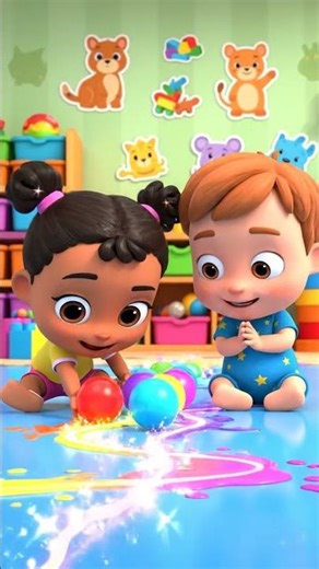 Magical Rainbow Colors for Kids 🌈 | Fun Learning with Cute Babies(Short