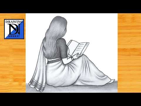 How to Draw a Girl Sitting and Reading a Book || Pencil sketch for beginner || Girl drawing || Art