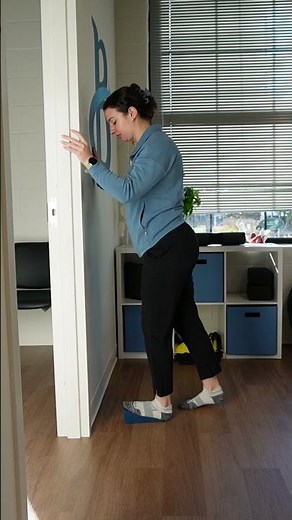 Standing Knee Over Toe Stretch (Incline)