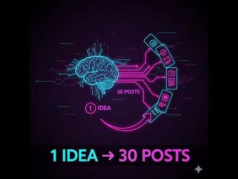 AI Automation Workflow – 1 Idea Into 30 Posts (No Face Needed)